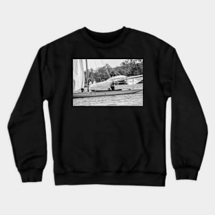 Family fun sailing on Wroxham Broad in heart of the Norfolk Broads Crewneck Sweatshirt